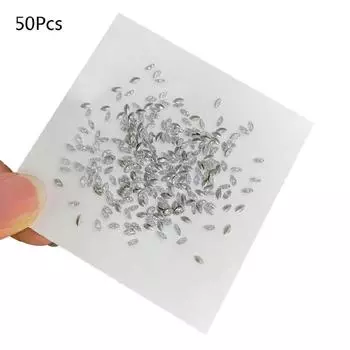 50 шт., стразы для дизайна ногтей с конскими глазами, драгоценные камни для ногтей, камни для ногтей с плоской задней частью, украшения для ногтей для дизайна ногтей, поделки, макияж 9