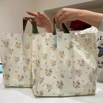 50 шт., сумки для одежды, пластиковые, толстые, прочные, прочные, портативные, сумки для покупок разных размеров, подарочная косметичка с принтом фруктов, сумка для упаковки 30xH20x8cm