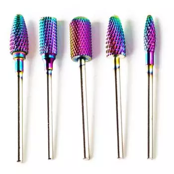 50 шт., сверло для ногтей из карбида вольфрама, фреза, маникюрное оборудование, оборудование для очистки кутикулы, заусенцы, аксессуары для педикюра, инструменты