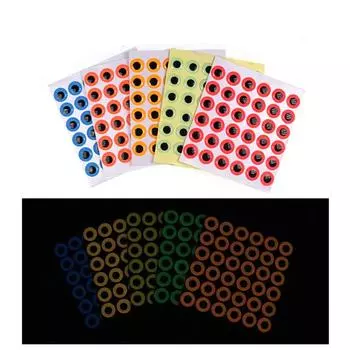 50 шт., светящиеся в темноте 3D рыбьи глаза, привязывание мушек для морской рыбалки, приманки для ночной рыбалки, аксессуары для изготовления приманок, светящийся материал 3mm синий