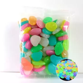 50 шт. светящиеся в темноте садовые гальки, камни, камни для дорожек, газона, двора, декор, светящийся камень 50pcs