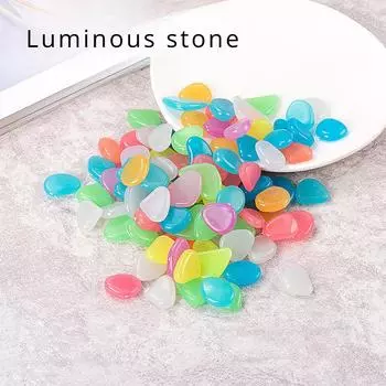 50 шт. светящихся камней для сада, аквариума, ландшафтного дизайна, искусственный флюорит, флуоресцентная светящаяся галька, цветные камни 50pcs белый