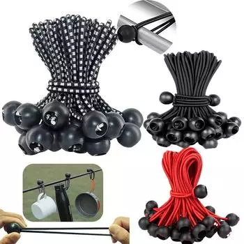 50 шт. тентов для банджи-мячей с эластичной нитью, завязками для флагштоков, эластичной веревкой, шнурком, фиксированным шестом для лодки, аксессуарами для кемпинговой палатки