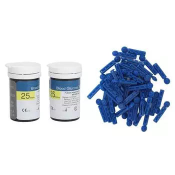 50 шт. тест-полосок для определения уровня сахара в крови, 50 ланцетов, высокоточный набор для определения уровня глюкозы в крови для EXACTIVE VITAL