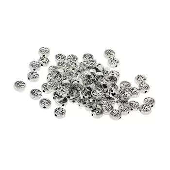 50 шт. Тибетская серебряная монета Древо жизни-разделители металлические бусины для изготовления ювелирных изделий
