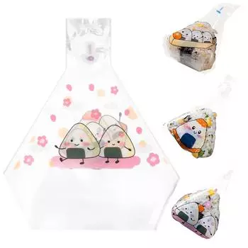 50 шт. Треугольные рисовые шарики Упаковка Японский декор Упаковка Пакеты Обертки Онигири Целлофан Насыпной пластик прозрачный