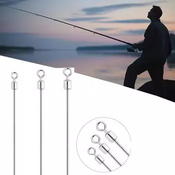 50 шт. твердая стальная проволока, длинная удочка, вертлюжки для рыбалки, шарикоподшипниковый вертлюг, твердые кольца, вращающийся вертлюг для ловли карпа, аксессуары 50PCS