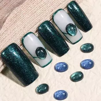 50 шт. украшений для ногтей, яркие цвета, блестящая поверхность, привлекательные изысканные декоративные 3D-наконечники, украшения для маникюра своими руками для салона зелёный
