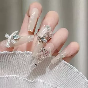 50 шт. украшений в виде роз для изготовления ювелирных изделий, декор для нейл-арта, 3D-цветочные подвески для нейл-арта, смоляные стразы для ногтей, драгоценные камни для ногтей 5