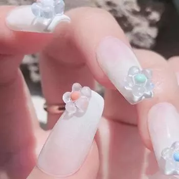 50 шт. украшения для ногтей изысканной формы водостойкая смола яркие цветные 3D мини-подвески в форме цветка для ногтей для женщин B