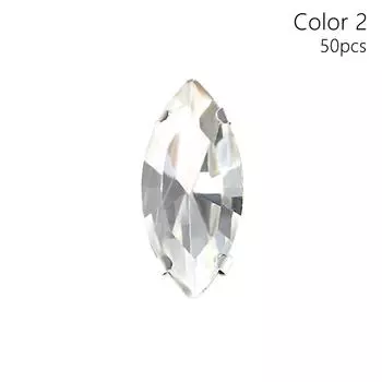 50 шт./уп. Пришивные блестящие швейные стразы, алмазные бусины, украшение, сделай сам, для одежды, обуви 50Pcs Color 2