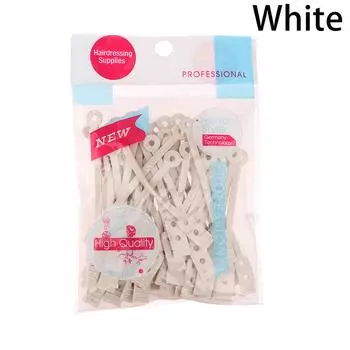 50 шт./уп. Прочный салонный бигуди для волос, резинка, зажим для волос, аксессуар, эластичный белый