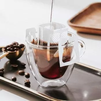 50 шт./упак. фильтр-мешок для капельного кофе, портативная подвесная чашка для кофе, бумажные фильтры для дома, офиса, путешествий, заваривания кофе и чая, инструменты небесно-голубой