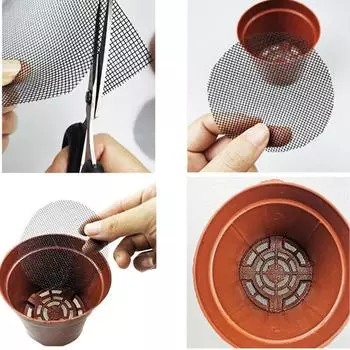 50 шт./упак. квадратный коврик для почвы с сеткой для отверстий в цветочном горшке, коврик для бонсай-бассейна