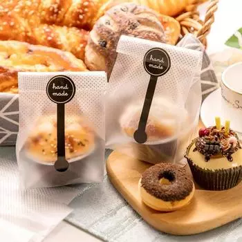 50 шт./упак. полупрозрачные пластиковые пакеты для печенья, торта, шоколадных конфет, упаковка для закусок, пекарни, товары для вечеринок 50pcs