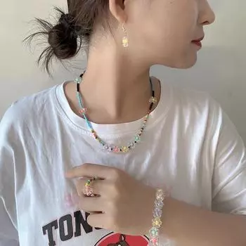 50 шт./упак. прозрачные акриловые цветочные бусины в виде свободных бусин DIY ювелирные аксессуары ручной работы браслет веревка для волос материал из бисера 12mm 27g/bag