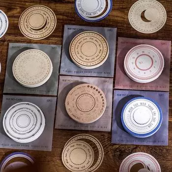 50 шт./упак. винтажная INS выдолбленная круглая рамка для заметок можно порвать выдолбленное кольцо DIY декоративная фоновая бумага синий