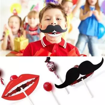 50 шт./упак. забавное украшение для вечеринки фотобудка борода губа леденец соломенный декор день рождения дети фо beard
