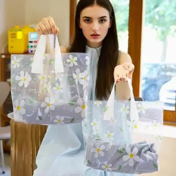 50 шт. упаковочная сумка коммерческая сумка для одежды новая пластиковая маленькая свежая косметическая подарочная сумка для хранения пластиковый пакет легко носить с собой 30*20*8