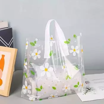 50 шт. упаковочная сумка, удобная для переноски, сумка для хранения одежды, пластиковый пакет, коммерческая косметичка, подарочный пакет, новый пластиковый маленький свежий 30*20*8