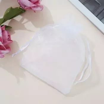 50 шт. упаковочный пакет белый затягивающийся мешок органза простой прозрачный маленький милый стильный пакетик-саше мешок для попурри подарочный пакет подарочный сладости маленький подарок белый