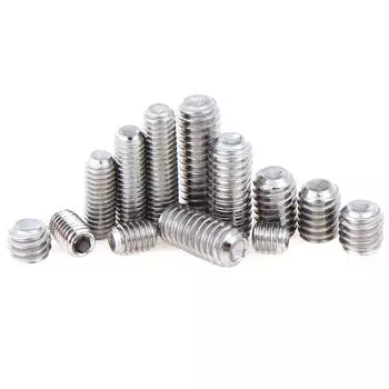 50 шт., установочный винт с шестигранной головкой из нержавеющей стали, без головки, вогнутый конец M3 M4, 2–35 мм M3X5