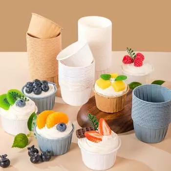 50 шт., устойчивые к высоким температурам чашки для торта, жиронепроницаемая бумага, водонепроницаемые, легко извлекаемые из формы, одноразовые пищевые чашки для выпечки хаки