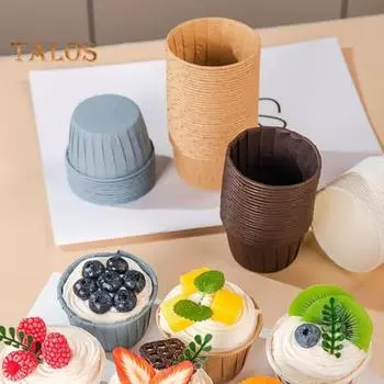 50 шт., устойчивые к высоким температурам чашки для торта, жиронепроницаемая бумага, водонепроницаемые, легко извлекаемые из формы, одноразовые пищевые чашки для выпечки зелёный