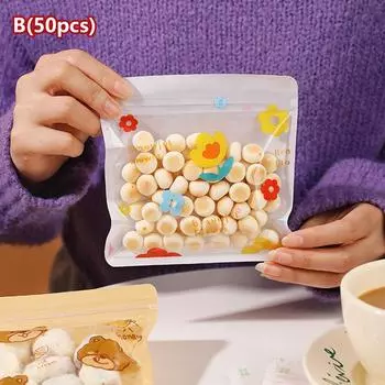 50 шт. Веселого рождественского подарка, пакет с застежкой-молнией, упаковка для конфет, печенья, закусок, детские милые многоразовые мешочки, сувениры на вечеринку на год