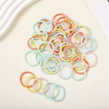 50 шт. Высокая эластичность, нейлон, детские, кожаная резинка, резинка для волос на большой палец, смешанные цвета, не повреждают волосы, для девочек, для младенцев, для волос