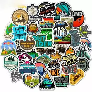50 шт. в упаковке, классные наклейки для приключений на открытом воздухе, мотоцикла, гитары, сноуборда, багажа, водонепроницаемые наклейки из ПВХ с граффити для детей, игрушки