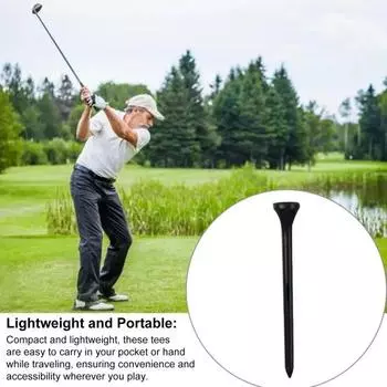 50 шт. в упаковке профессиональных футболок для гольфа, черные пластиковые футболки для гольфа, высокие футболки для гольфа, уменьшающие боковое вращение и трение, аксессуары для гольфа S