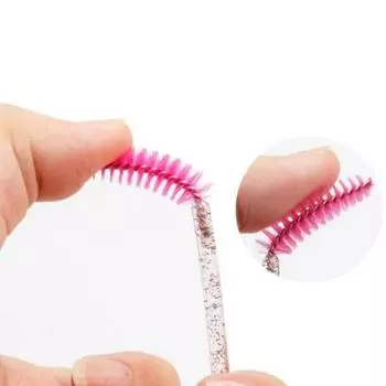 50 шт. в упаковке Прозрачная кристальная щеточка для ресниц Наращенные ресницы Брови Одноразовая щеточка для ресниц Портативная кисть для макияжа 1Pack чёрный