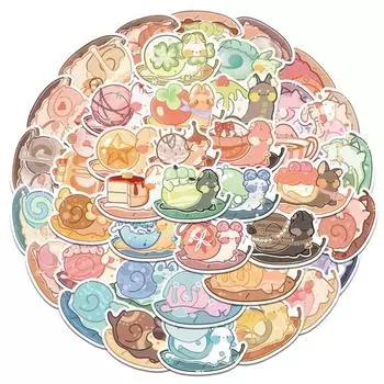 50 шт. виниловые художественные очаровательные стильные солнцезащитные детские классические наклейки DIY мультяшные улитки граффити наклейки