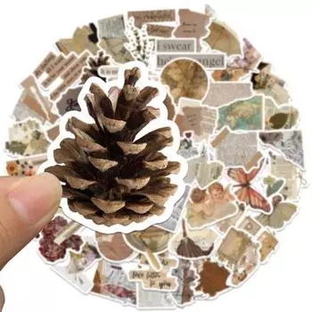 50 шт. виниловые наклейки с богатым содержанием, экологически чистые, водостойкие, винтажные эстетические наклейки