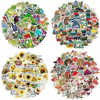 50 шт. виниловых художественных ПВХ-наклеек, милые наклейки на чемодан с динозаврами, скрапбукинг, скейтборд, эстетические наклейки D