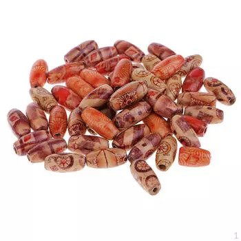 50 шт. винтажные печатные деревянные бочкообразные бусины для изготовления ювелирных изделий, свободная прокладка 15 мм