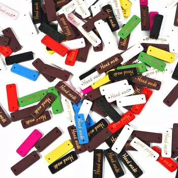 50 шт. винтажные пуговицы ручной работы прямоугольные этикетки деревянные пуговицы с тиснением DIY принадлежности для шитья одежды аксессуары чёрный