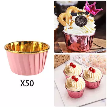 50 шт. вкладышей для кексов, обертка для маффинов на Хэллоуин, свадьба, розовый и Pink and Gold