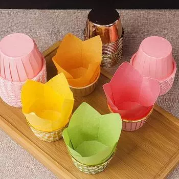 50 шт., вкладыши для обертки для кексов, чехол для маффинов, тюльпанов, бумажный декор для торта, чашки для выпечки зелёный
