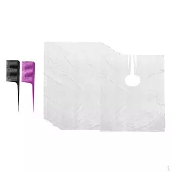 50 шт. водонепроницаемая одноразовая накидка для стрижки волос, парикмахерская с 2 гребнями