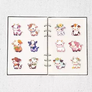 50 шт. водонепроницаемые милые наклейки с изображением коровы из мультфильма для багажа, ноутбуков, гитар, мобильных телефонов, скейтбордов, украшений для вечеринок other