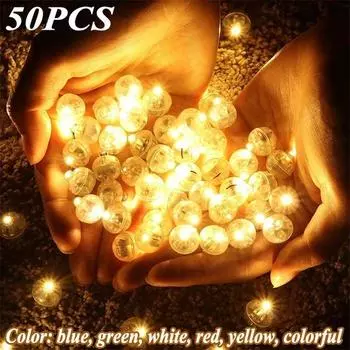 50 шт. водонепроницаемый светодиодный шар DIY, светодиодная вспышка, шаровая лампа для бумажного фонарика, банка Мейсона, украшение на день рождения, свадьбу 50pcs разноцветный