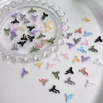 50 шт. волнистые ленточные банты для украшения ногтей однотонные цветные банты из смолы для украшения ногтей для самостоятельного изготовления шпилек для ногтей A4