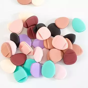 50 шт. воздушных подушечек для пальцев, мини-воздушная подушечка, влажная и сухая подушечка для нанесения тонального крема, мини-дорожная переносная подушечка для макияжа на палец фиолетовый