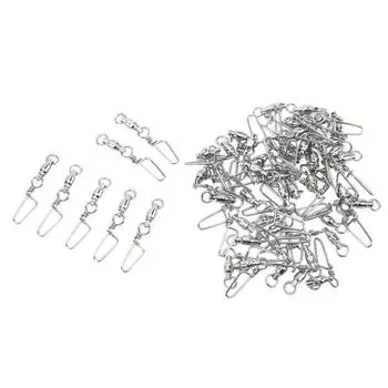 50 шт. высокопрочные рыболовные вертлюги из нержавеющей стали типа B шарикоподшипники вертлюги для соленой воды 1#