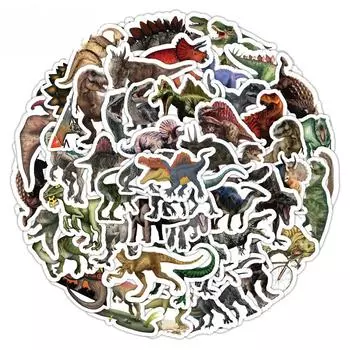 50 шт. забавные наклейки с динозаврами, мультяшные наклейки, игрушки, канцелярские принадлежности, гитара, телефон, велосипед, ноутбук, багаж, автомобиль, граффити, детские наклейки