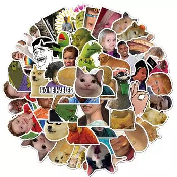 50 шт. забавные наклейки с выражениями, водонепроницаемые наклейки для ноутбука, багажа, скейтборда One Size