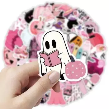 50 шт. забавный розовый цвет Хэллоуин серия скрапбук журнал наклейка креативный канцелярский стикер DIY декор багаж гитара наклейка