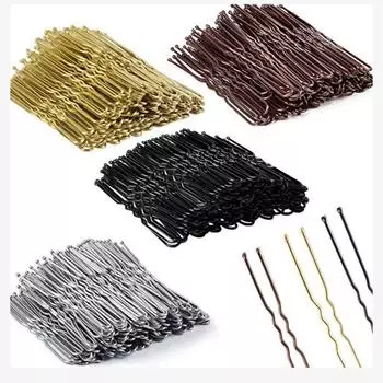 50 шт. заколки для волос с волнами металлические заколки для волос шпильки для волос U-образная заколка для женщин Black-Regular-5CM